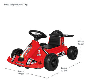 Go Kart Eléctrico 12v F1 Niño Música Mp3 Usb Luz
