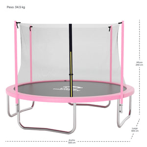 Trampolin Brincolin Tombling 10 Pies 3mts Rosa Red Seguridad