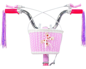 Bicicleta Rosa Infantil R16 Para Niña + Canasta Y Rueditas