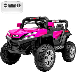 Carro Montable Buggy Electrico Luces Musica Usb Control Color Rosa