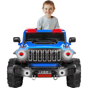 Carro Montable Electrico Control Remoto 4x4 Policia Musica Bluetooth