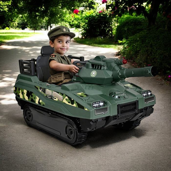 Montable Electrico Tanque De Guerra 12v 5 Km/h Color Verde
