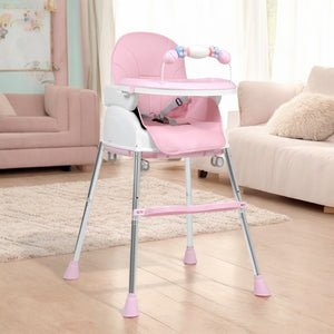Silla Alta Periquera 3 En 1 Bebe Ajustable Comer Rosa