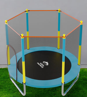 Trampolin Tumbling Niños Brincolin Infantil Red Seguridad Color De La Lona De Salto Azul Color Del Cobertor De Resortes Azul