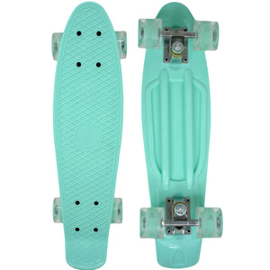 Mini Patineta Tipo Penny 21 Pulgadas 55 Cm Color Menta con Luces Led