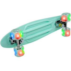 Mini Patineta Tipo Penny 21 Pulgadas 55 Cm Color Menta con Luces Led