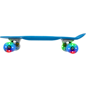 Mini Patineta Tipo Penny 21 Pulgadas 55 Cm Color Azul con Luces Led