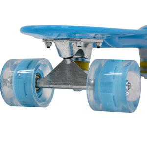 Mini Patineta Tipo Penny 21 Pulgadas 55 Cm Color Azul con Luces Led