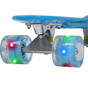 Mini Patineta Tipo Penny 21 Pulgadas 55 Cm Color Azul con Luces Led