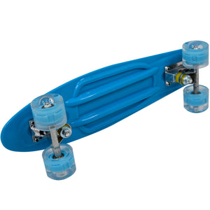 Mini Patineta Tipo Penny 21 Pulgadas 55 Cm Color Azul con Luces Led