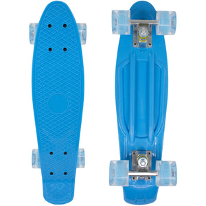 Mini Patineta Tipo Penny 21 Pulgadas 55 Cm Color Azul con Luces Led