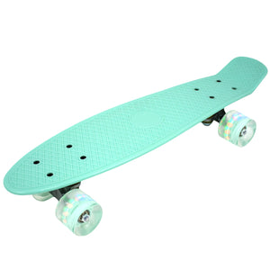 Mini Patineta Tipo Penny 21 Pulgadas 55 Cm Color Menta con Luces Led
