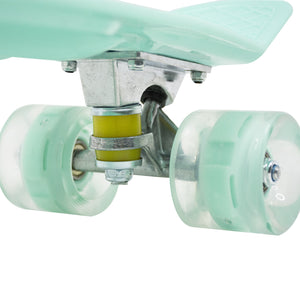 Mini Patineta Tipo Penny 21 Pulgadas 55 Cm Color Menta con Luces Led