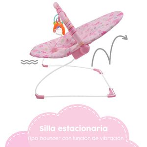 Bouncer Rosa Silla Mecedora para bebé Vibradora Bebe Con Juguetes Portatil