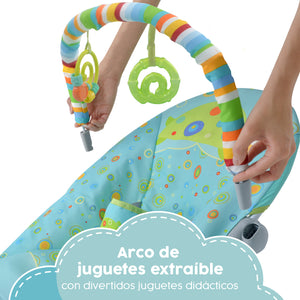 Bouncer Azul Silla Mecedora para bebé Vibradora Bebe Con Juguetes Portatil